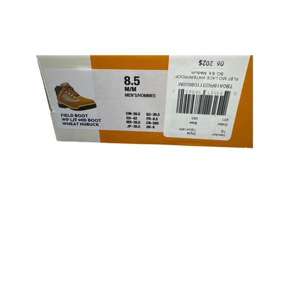 Timberland Field Boot WP L/F Mid Boot Wheat Nubuck - Size: 8.5 - Picture 2 of 7
